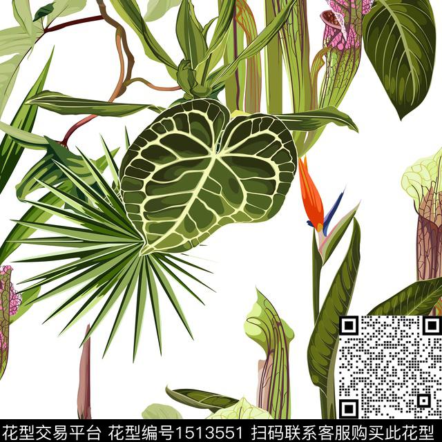 热带华亿平台夏威夷风数码印花华亿平台下载（图片编号: 1513551） - 瓦栏（Walan）