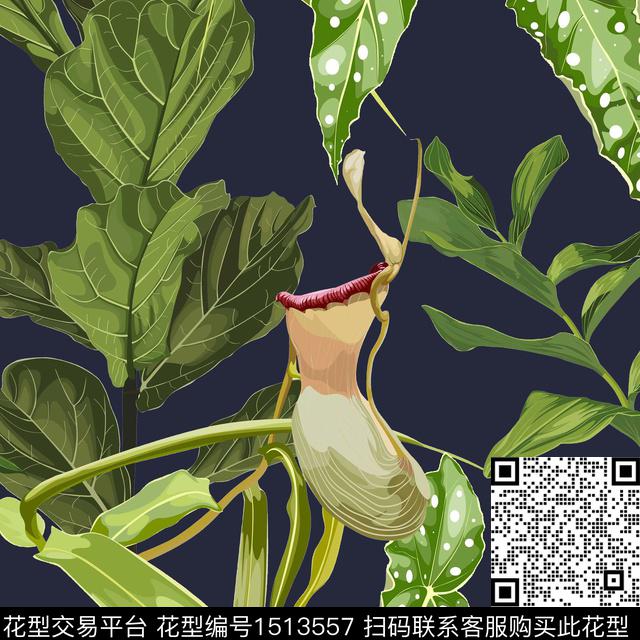 热带华亿平台夏威夷风数码印花华亿平台下载（图片编号: 1513557） - 瓦栏（Walan）