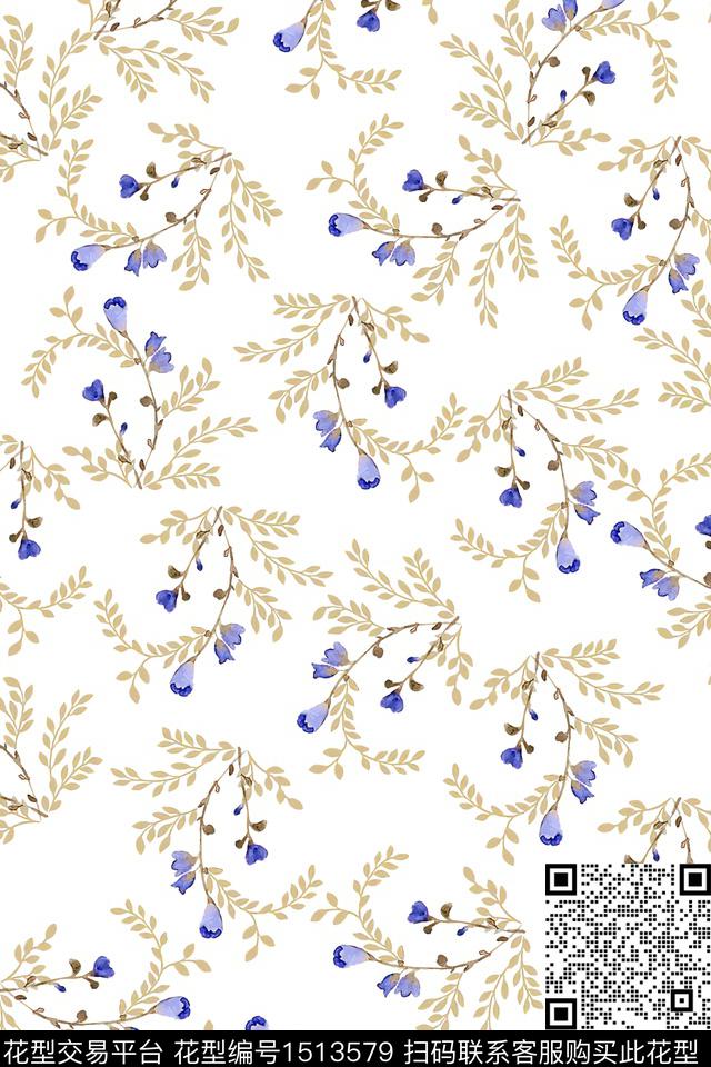花卉大牌风小清新数码印花华亿平台下载（图片编号: 1513579） - 瓦栏（Walan）