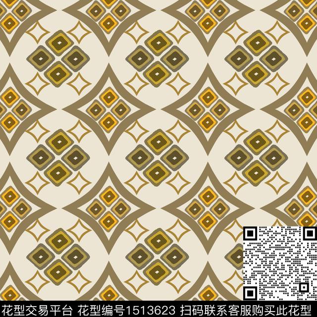 几何菱形微几何传统印花华亿平台下载（图片编号: 1513623） - 瓦栏（Walan）