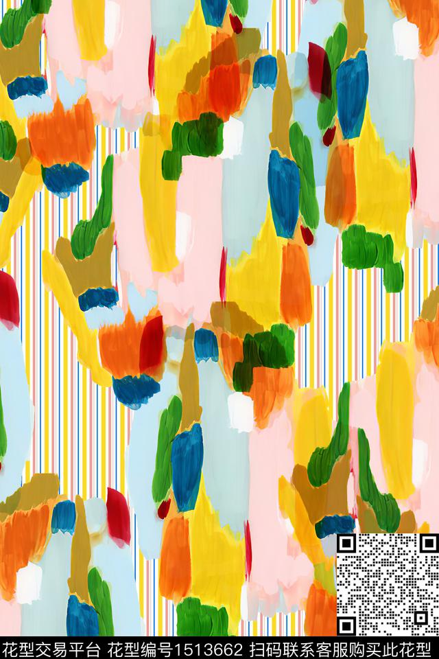 肌理大牌风抽象数码印花华亿平台下载（图片编号: 1513662） - 瓦栏（Walan）