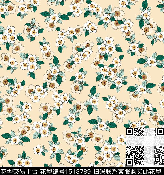 连衣裙女装花卉数码印花华亿平台下载（图片编号: 1513789） - 瓦栏（Walan）