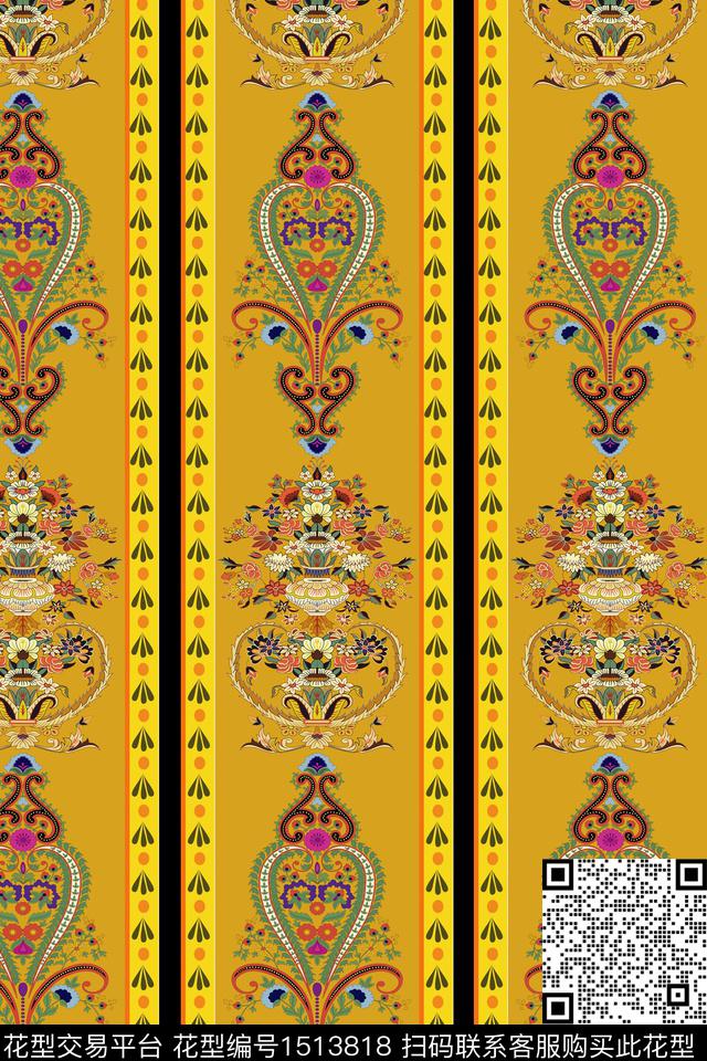 几何民族风民族花纹数码印花华亿平台下载（图片编号: 1513818） - 瓦栏（Walan）