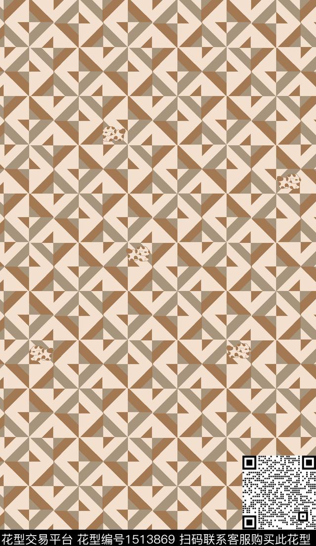 几何大牌风真丝数码印花华亿平台下载（图片编号: 1513869） - 瓦栏（Walan）
