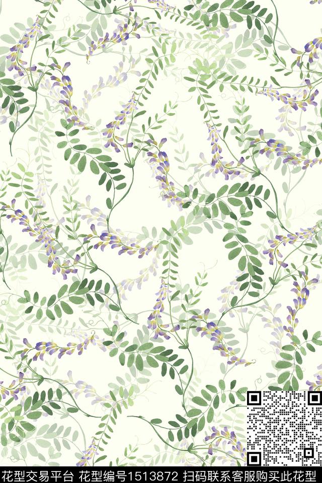 花卉真丝小碎花数码印花华亿平台下载（图片编号: 1513872） - 瓦栏（Walan）