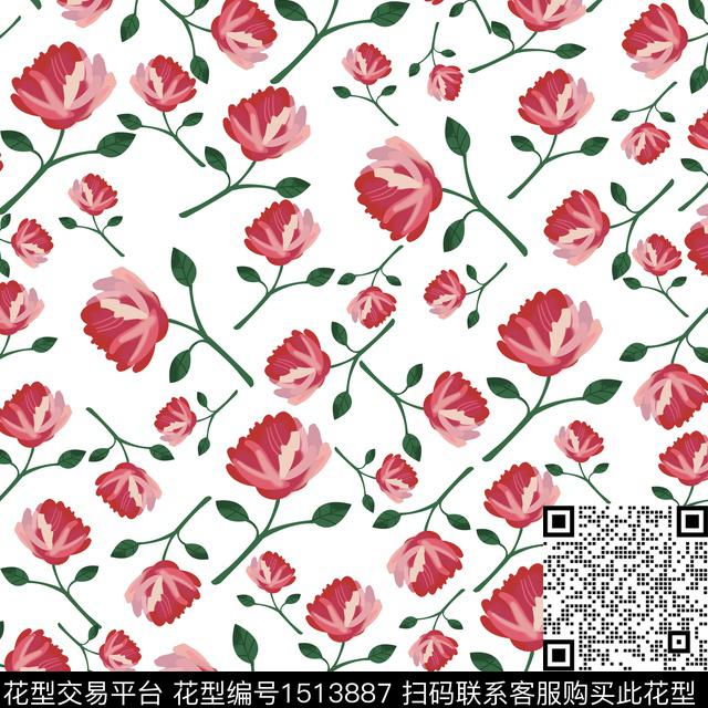 大牌风小清新手绘数码印花华亿平台下载（图片编号: 1513887） - 瓦栏（Walan）