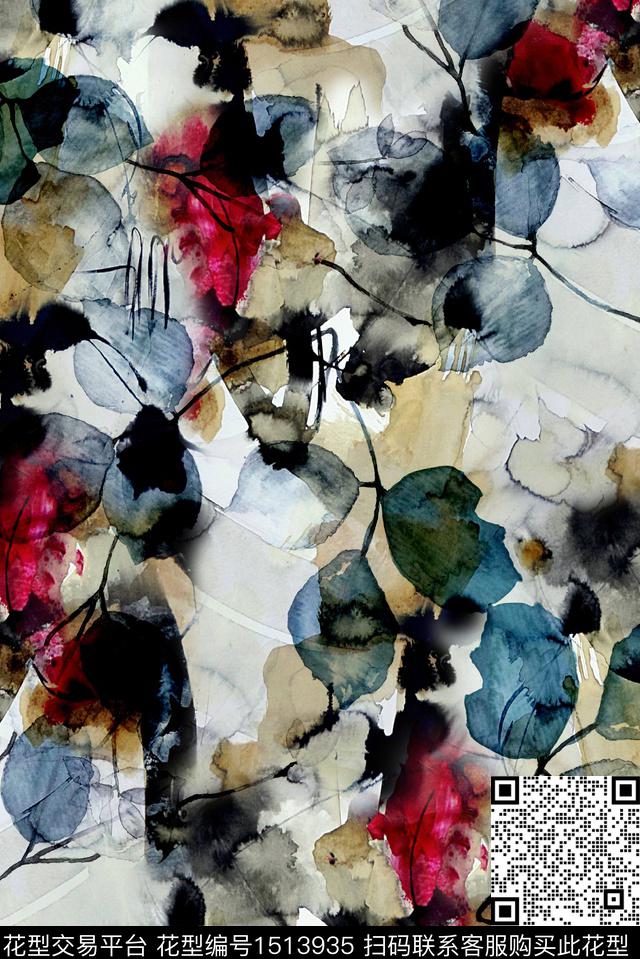 香云纱真丝中老年数码印花华亿平台下载（图片编号: 1513935） - 瓦栏（Walan）