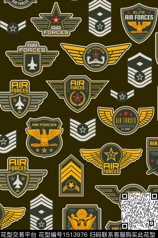 几何标志大牌风数码印花华亿平台下载（图片编号: 1513976） - 瓦栏（Walan）