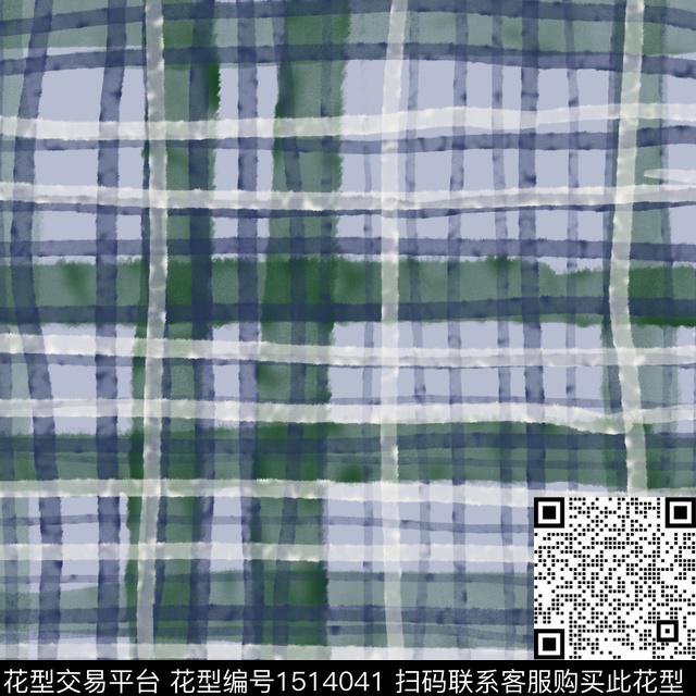 线条几何格子数码印花华亿平台下载（图片编号: 1514041） - 瓦栏（Walan）