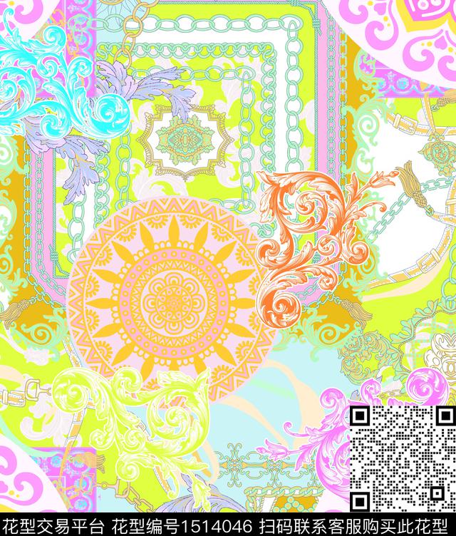 数码华亿平台女装民族风数码印花华亿平台下载（图片编号: 1514046） - 瓦栏（Walan）