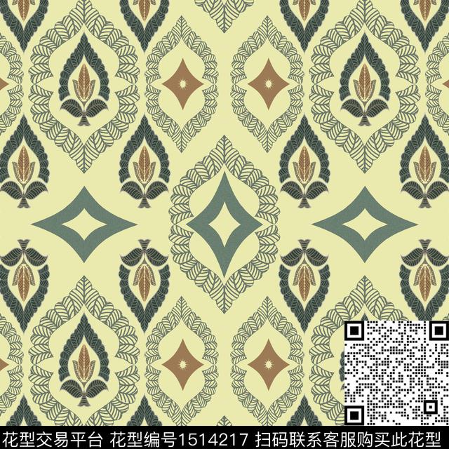 绿植树叶传统印花华亿平台下载（图片编号: 1514217） - 瓦栏（Walan）