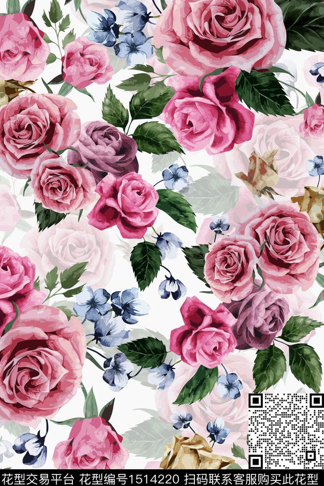 绿植树叶简约复古数码印花华亿平台下载（图片编号: 1514220） - 瓦栏（Walan）