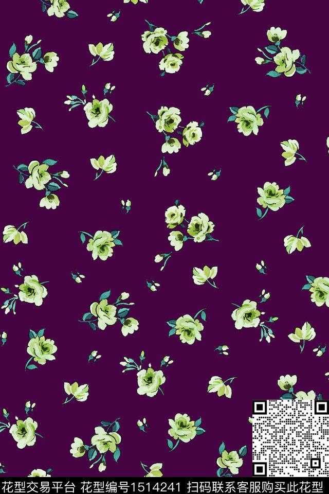 花卉大牌风小碎花数码印花华亿平台下载（图片编号: 1514241） - 瓦栏（Walan）