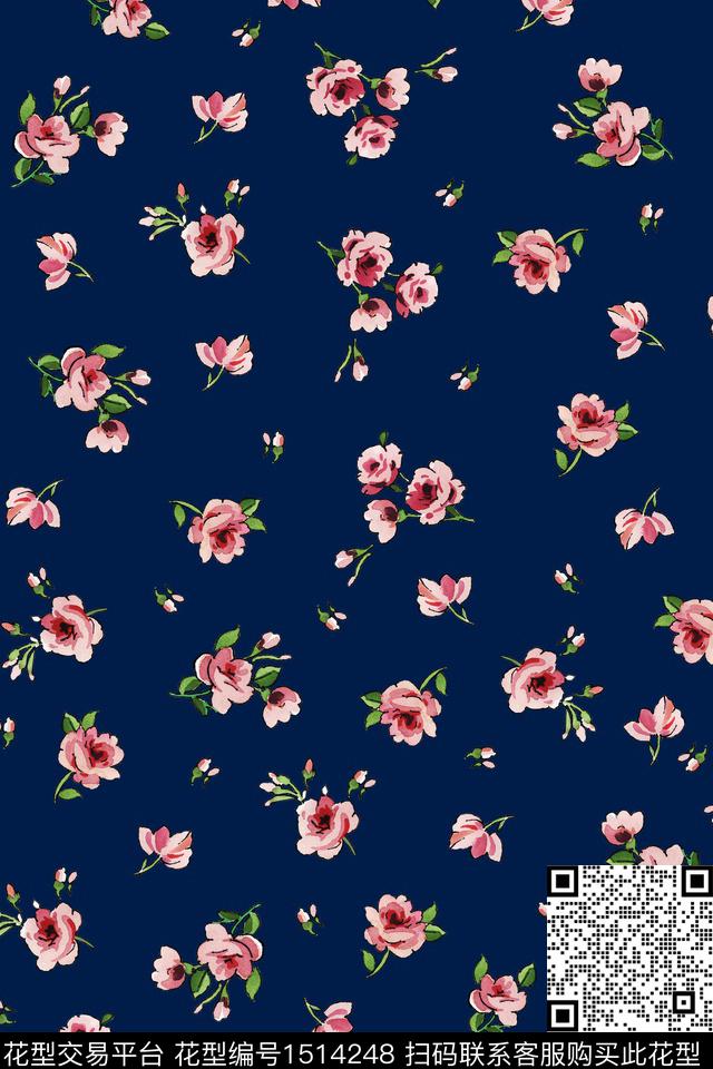 花卉大牌风小碎花数码印花华亿平台下载（图片编号: 1514248） - 瓦栏（Walan）