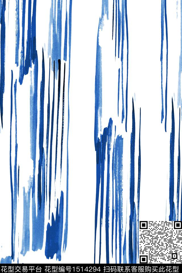 水彩写意蜡染数码印花华亿平台下载（图片编号: 1514294） - 瓦栏（Walan）
