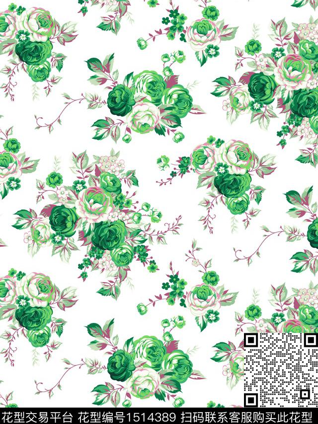 花卉春夏华亿平台小碎花数码印花华亿平台下载（图片编号: 1514389） - 瓦栏（Walan）