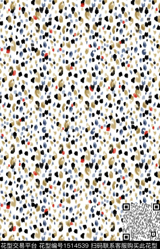 趋势华亿平台简约笔触数码印花华亿平台下载（图片编号: 1514539） - 瓦栏（Walan）