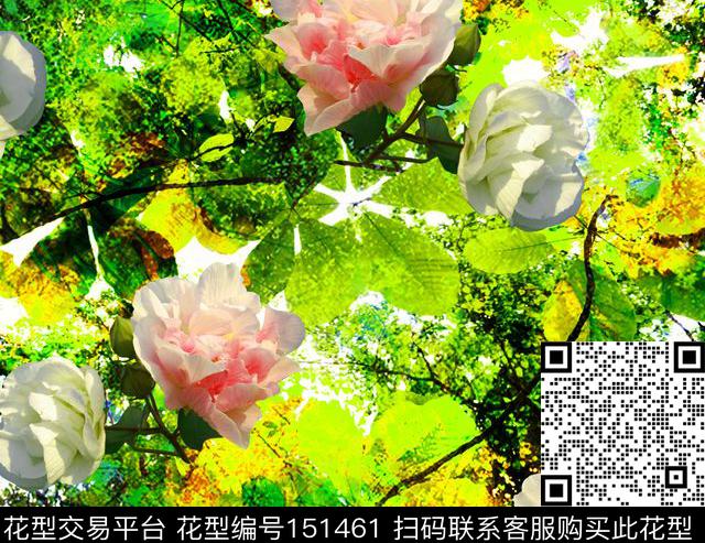 油画光影花卉数码印花华亿平台下载（图片编号: 151461） - 瓦栏（Walan）