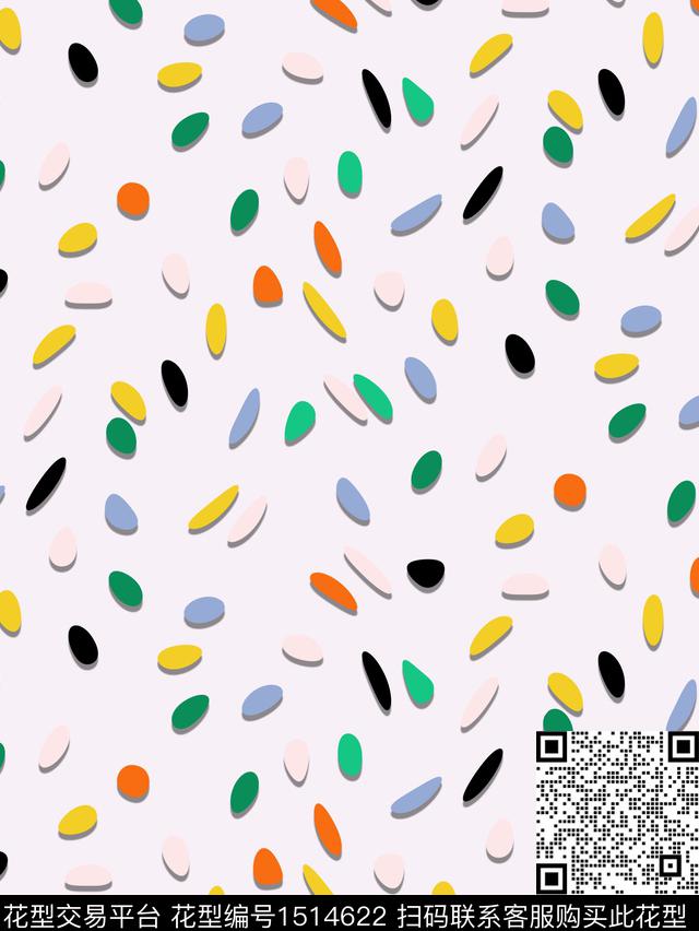 简约圆形波点数码印花华亿平台下载（图片编号: 1514622） - 瓦栏（Walan）