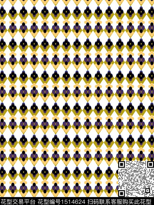 花格子大牌风数码印花华亿平台下载（图片编号: 1514624） - 瓦栏（Walan）