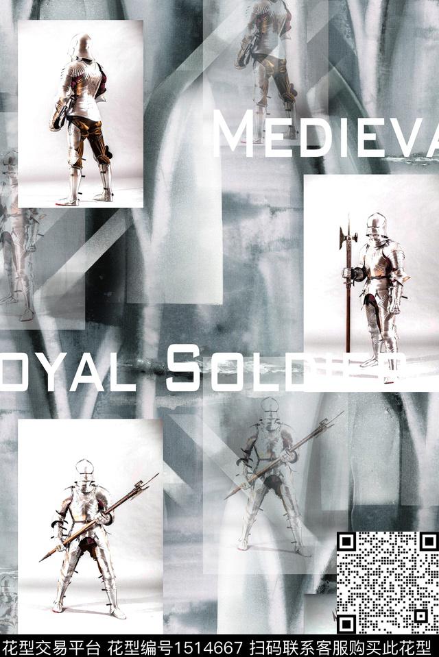 字母人物复古数码印花华亿平台下载（图片编号: 1514667） - 瓦栏（Walan）