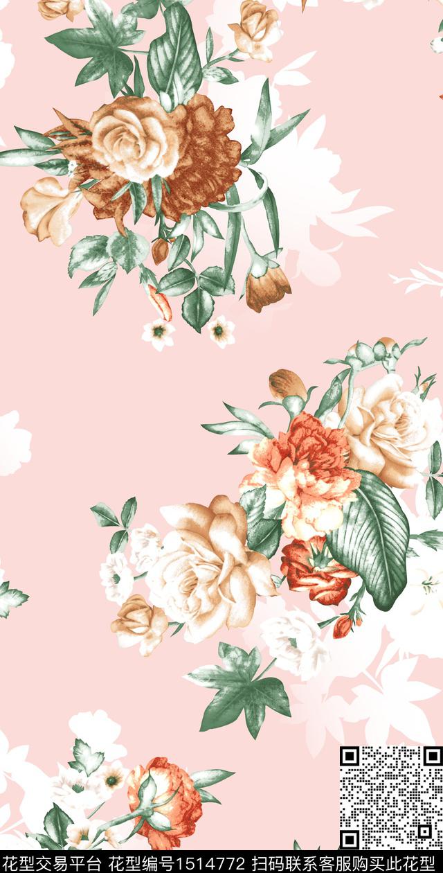花卉大牌风小碎花数码印花华亿平台下载（图片编号: 1514772） - 瓦栏（Walan）
