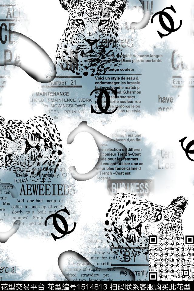 字母休闲豹子数码印花华亿平台下载（图片编号: 1514813） - 瓦栏（Walan）