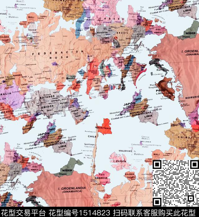 地图纹理数码印花华亿平台下载（图片编号: 1514823） - 瓦栏（Walan）