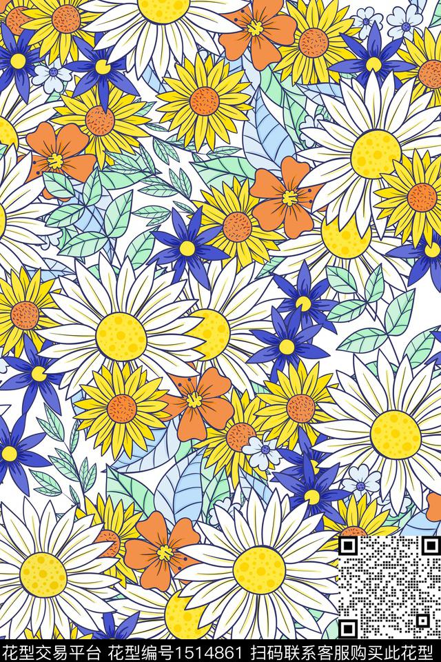 民族风花卉小碎花数码印花华亿平台下载（图片编号: 1514861） - 瓦栏（Walan）