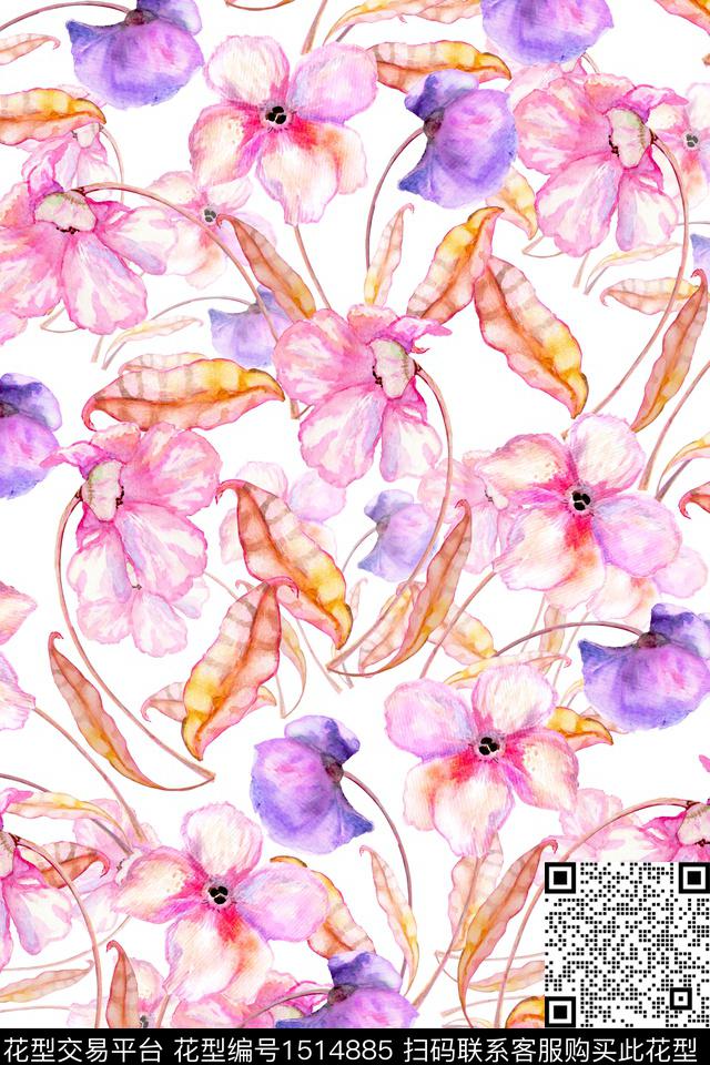 女装花卉小碎花数码印花华亿平台下载（图片编号: 1514885） - 瓦栏（Walan）