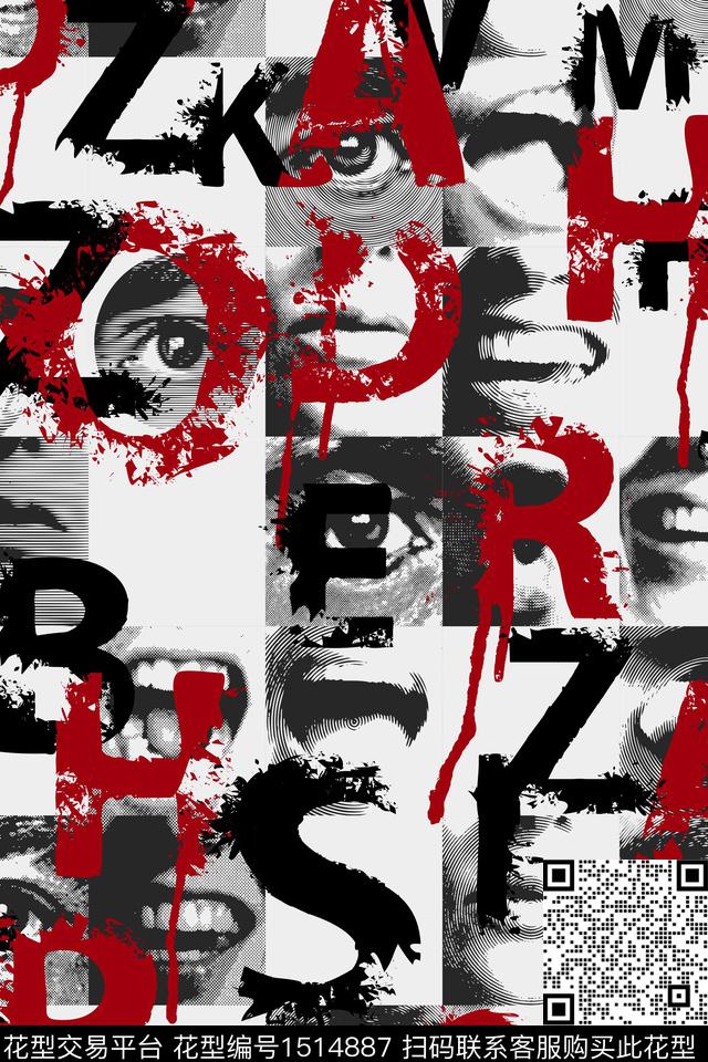 男装休闲风潮牌风数码印花华亿平台下载（图片编号: 1514887） - 瓦栏（Walan）