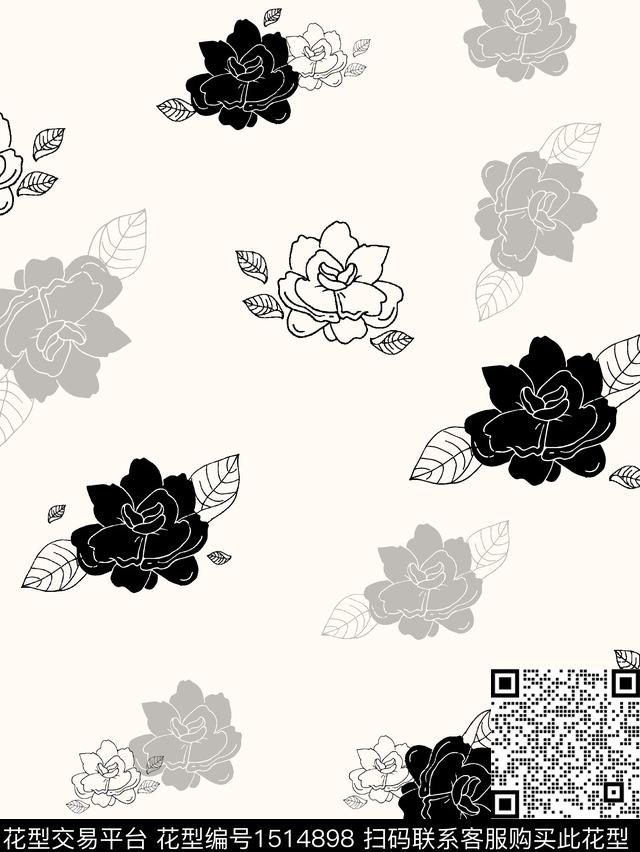 花卉大牌风小碎花数码印花华亿平台下载（图片编号: 1514898） - 瓦栏（Walan）