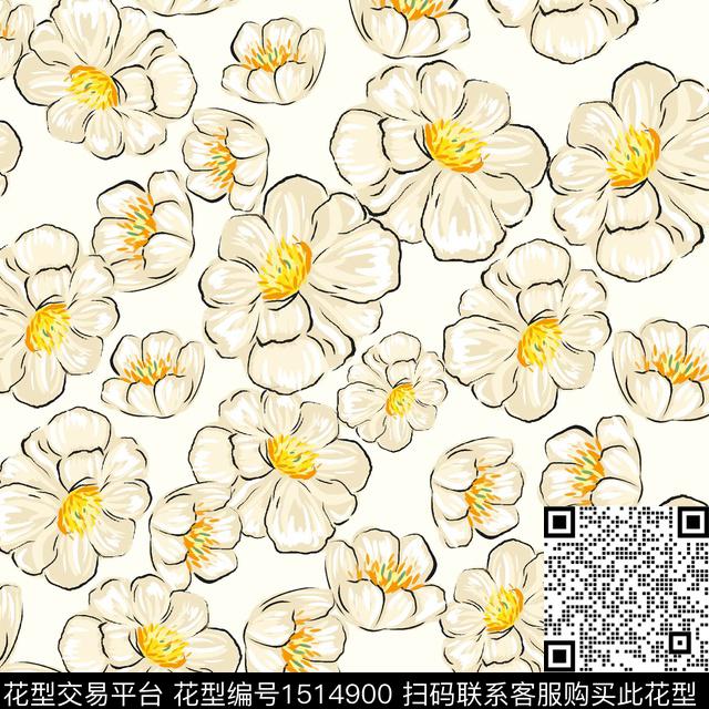 花卉大牌风小碎花数码印花华亿平台下载（图片编号: 1514900） - 瓦栏（Walan）