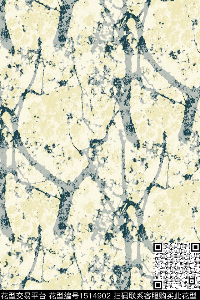 树林写意抽象花卉数码印花华亿平台下载（图片编号: 1514902） - 瓦栏（Walan）