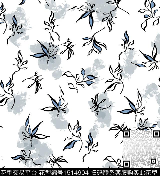 连衣裙女装花卉数码印花华亿平台下载（图片编号: 1514904） - 瓦栏（Walan）