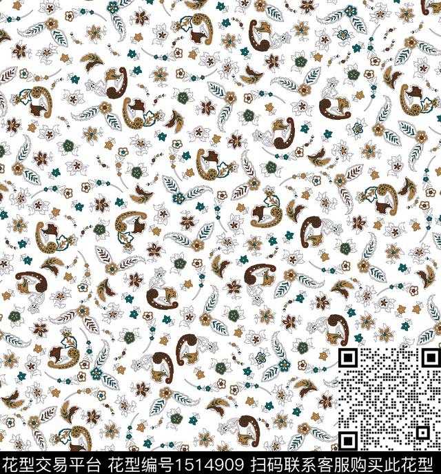 连衣裙女装佩斯利数码印花华亿平台下载（图片编号: 1514909） - 瓦栏（Walan）