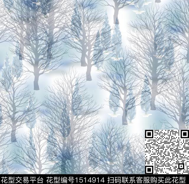 连衣裙女装风景景观数码印花华亿平台下载（图片编号: 1514914） - 瓦栏（Walan）