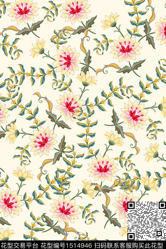 女装花卉小碎花数码印花华亿平台下载（图片编号: 1514946） - 瓦栏（Walan）