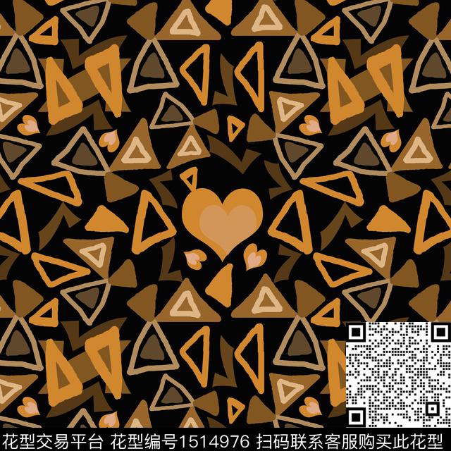 爱心几何三角形传统印花华亿平台下载（图片编号: 1514976） - 瓦栏（Walan）