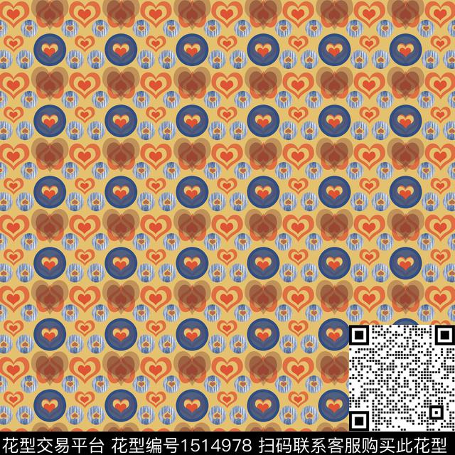 几何女装爱心传统印花华亿平台下载（图片编号: 1514978） - 瓦栏（Walan）