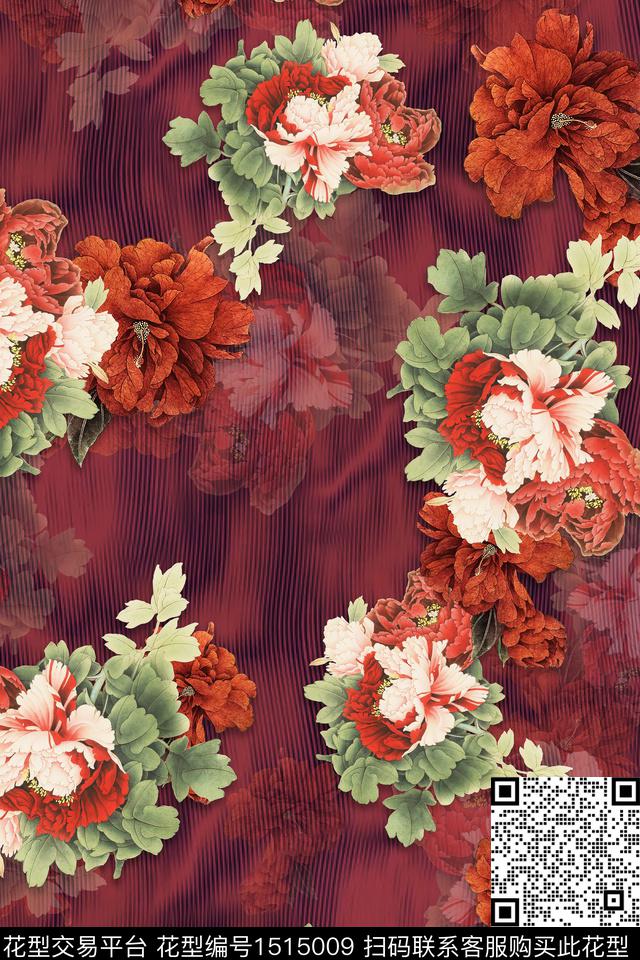 香云纱旗袍中老年数码印花华亿平台下载（图片编号: 1515009） - 瓦栏（Walan）