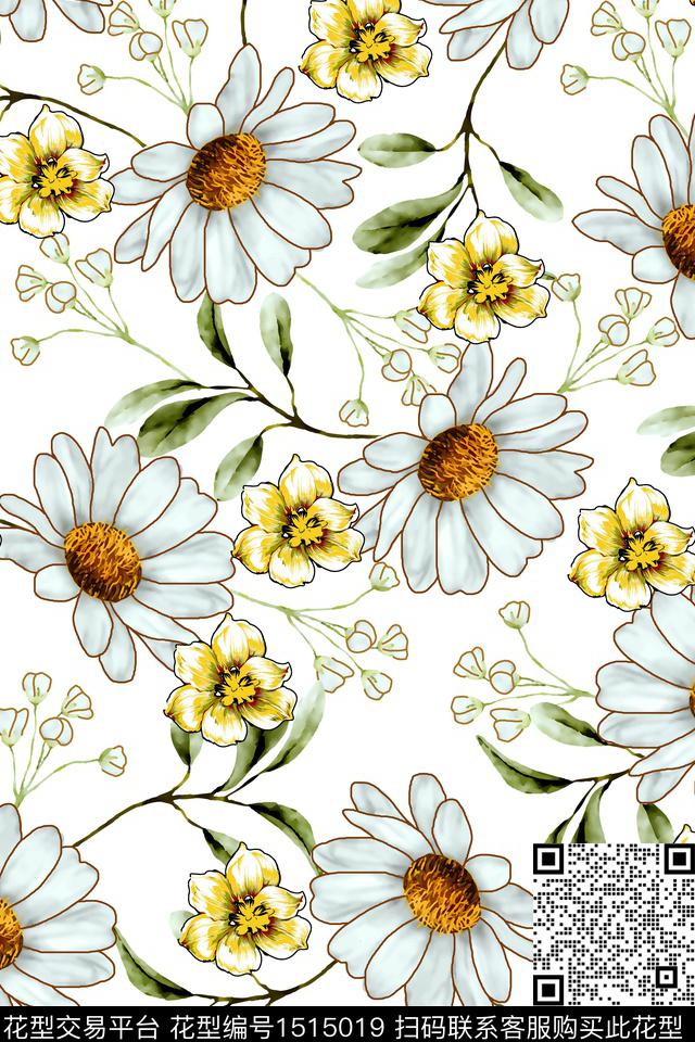 数码华亿平台花卉满版散花数码印花华亿平台下载（图片编号: 1515019） - 瓦栏（Walan）