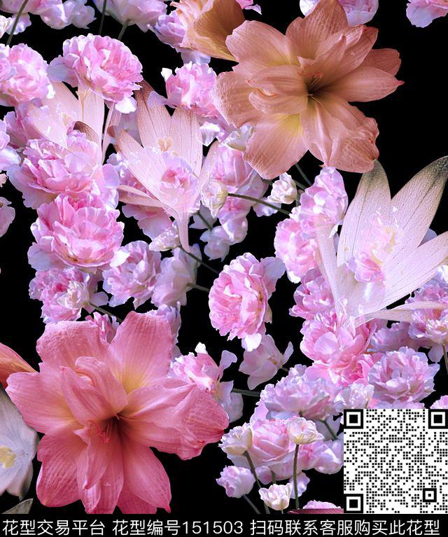 花粉色数码印花华亿平台下载（图片编号: 151503） - 瓦栏（Walan）