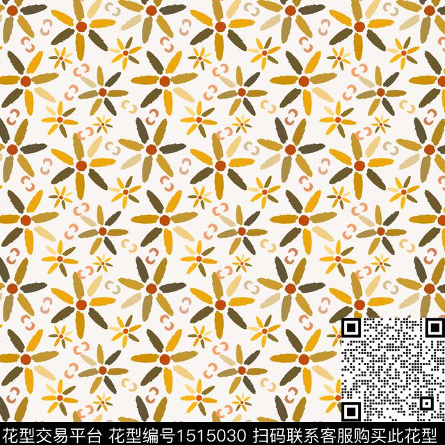 民族风花卉小碎花传统印花华亿平台下载（图片编号: 1515030） - 瓦栏（Walan）