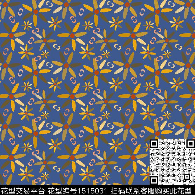 民族风花卉小碎花传统印花华亿平台下载（图片编号: 1515031） - 瓦栏（Walan）
