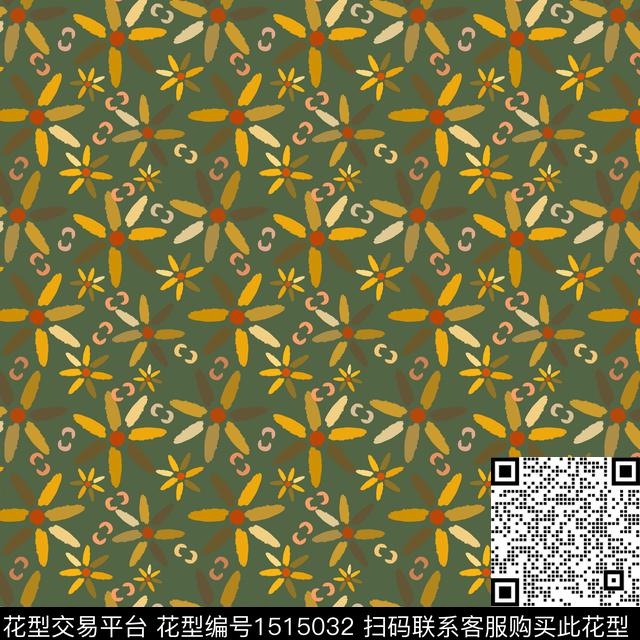民族风花卉小碎花传统印花华亿平台下载（图片编号: 1515032） - 瓦栏（Walan）