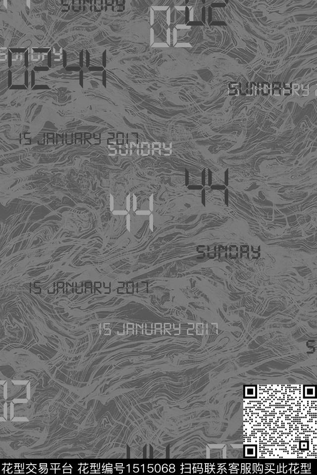 字母男装大牌风数码印花华亿平台下载（图片编号: 1515068） - 瓦栏（Walan）