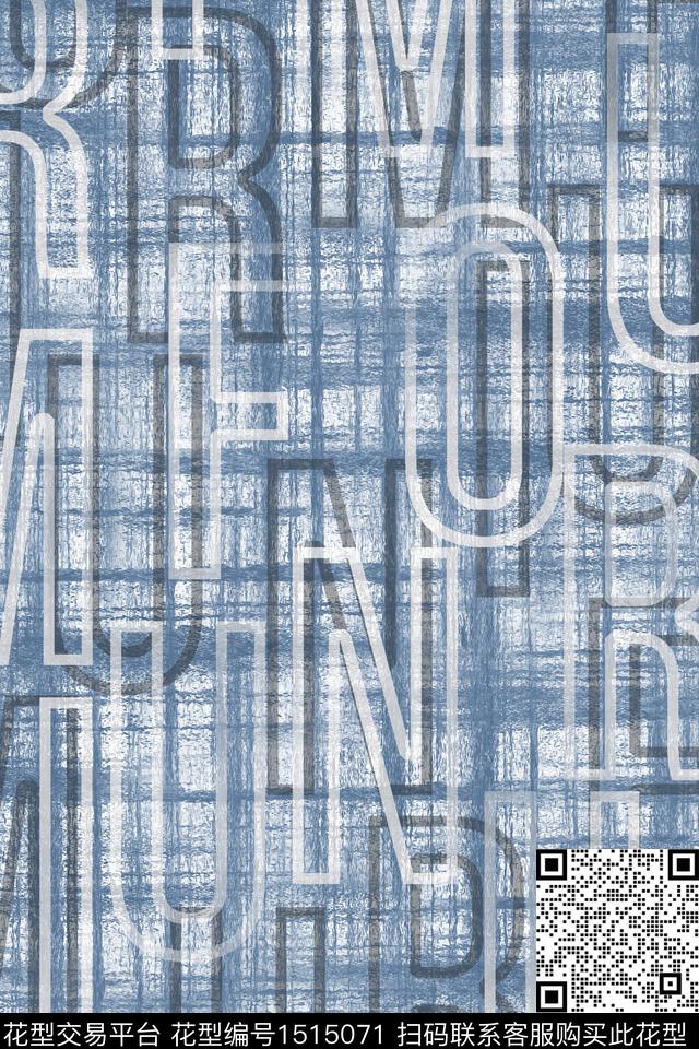 字母男装大牌风数码印花华亿平台下载（图片编号: 1515071） - 瓦栏（Walan）