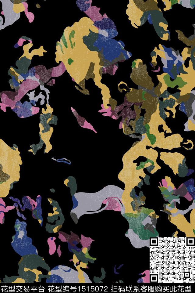 男装抽象男装大牌风数码印花华亿平台下载（图片编号: 1515072） - 瓦栏（Walan）