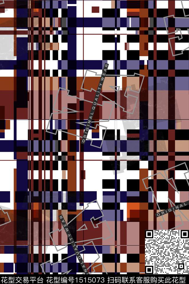 字母格子男装数码印花华亿平台下载（图片编号: 1515073） - 瓦栏（Walan）